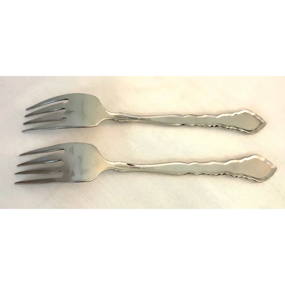 Salad Forks Oneida Community SATINIQUE Stainless 2pc Set